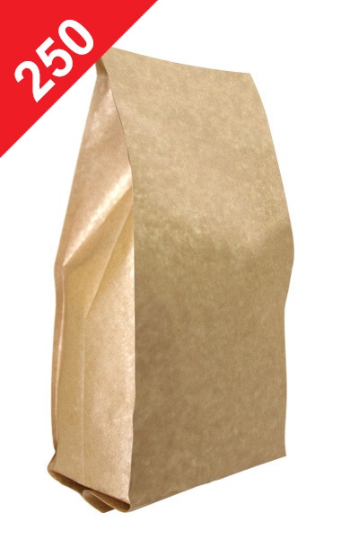 Vrecká na kávu Stabilo, 250g, přírodní hnědá barva, 100x250x60
