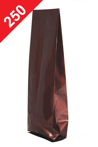 Vrecká na kávu Klasik, 250g, lesklá hnědá barva, 80x280x45