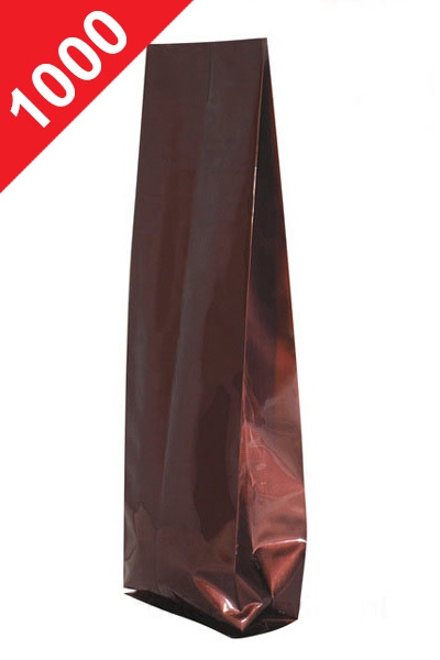 Vrecká na kávu Klasik, 1kg, lesklá hnědá barva, 135x360x70