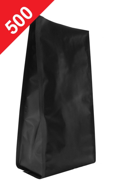 Vrecká na kávu Stabilo, 500g, matná černá barva, 120x300x80