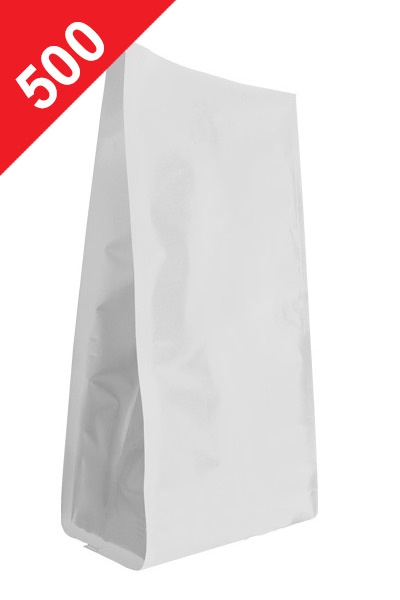 Vrecká na kávu Stabilo, 500g, matná bílá barva, 120x300x80