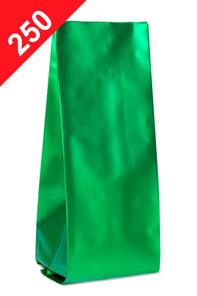 Vrecká na kávu Klasik, 250g, matná zelená barva, 80x250x64