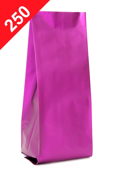 Vrecká na kávu Klasik, 250g, matná fialová barva, 80x250x64