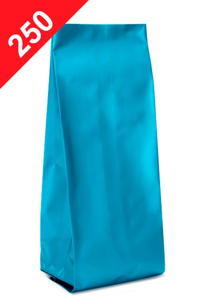Vrecká na kávu Klasik, 250g, matná modrá barva, 80x250x64