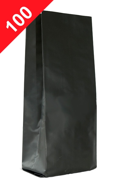 Vrecká na kávu Klasik, 100g, matná černá barva, 60x200x38