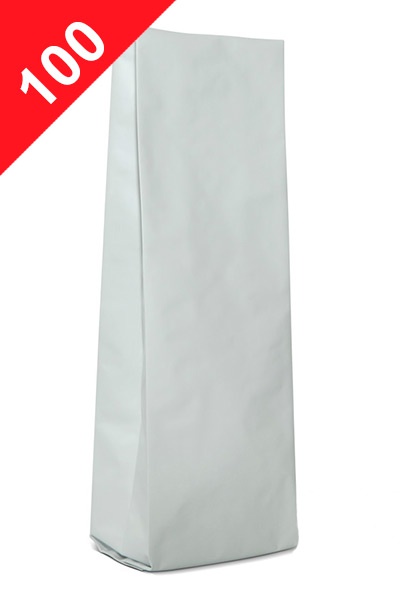 Vrecká na kávu Klasik, 100g, matná bílá barva, 60x200x38