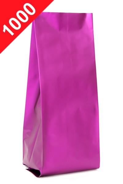 Vrecká na kávu Klasik, 1kg, matná fialová barva, 135x360x70