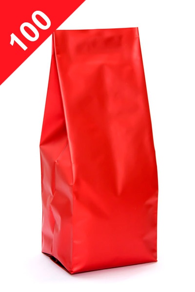 Vrecká na kávu Klasik, 100g, matná červená barva, 60x200x38