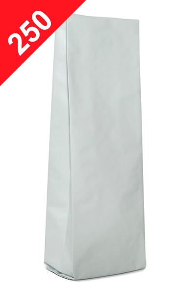 AKCE !!! - Vrecká na kávu Klasik, 250g, matná bílá barva, 80x260x50