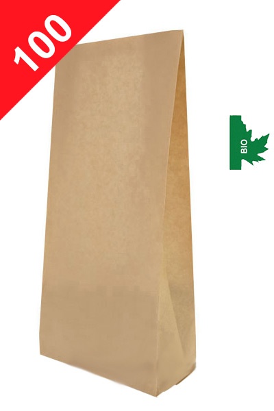 Vrecká na kávu BIO+MET Klasik, 100g, přírodní hnědá barva, 80x210x35
