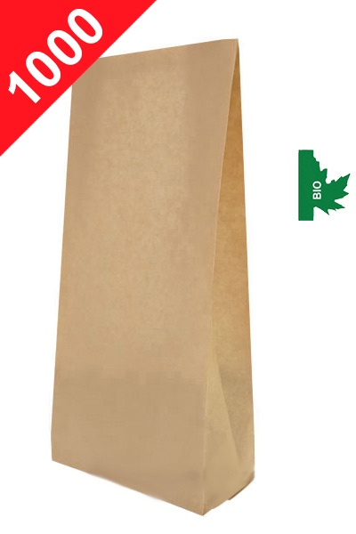 Vrecká na kávu BIO+MET Klasik, 1kg, přírodní hnědá barva, 135x360x70