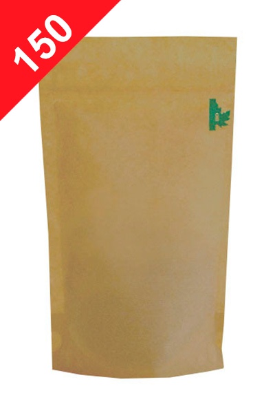Vrecká na kávu BIO+MET se ZIPem, 150g, přírodní hnědá barva, 130x225x70