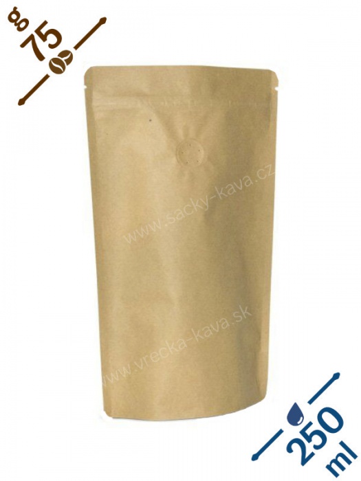 Vrecká na potraviny se ZIPem, 250ml, papír natural, 11x19x7