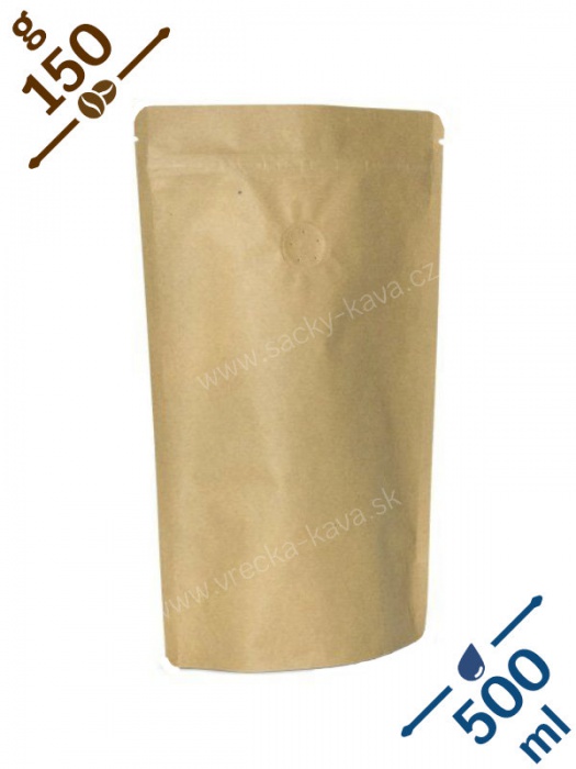 Vrecká na potraviny se ZIPem, 500ml, papír natural, 13x22x8