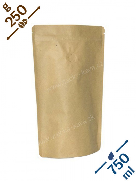 Vrecká na potraviny se ZIPem, 500ml, papír natural, 15x25x8