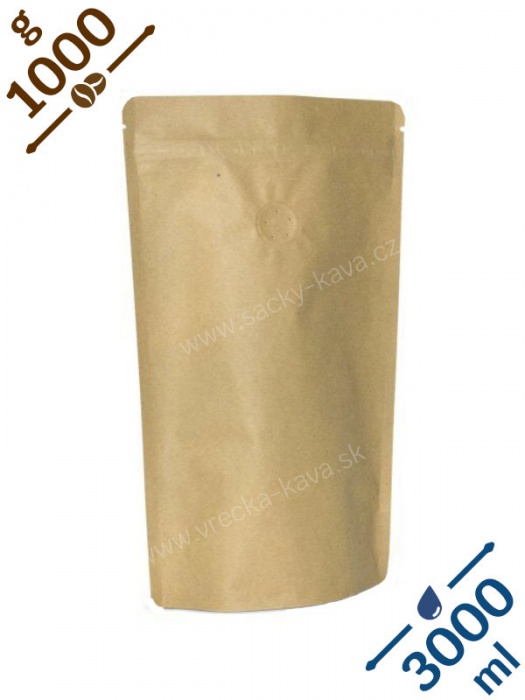 Vrecká na potraviny se ZIPem, 3000ml, recyklovaný papír, 23x35x11